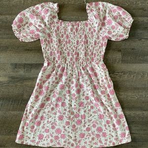 Floral Poof Sleeve Dress